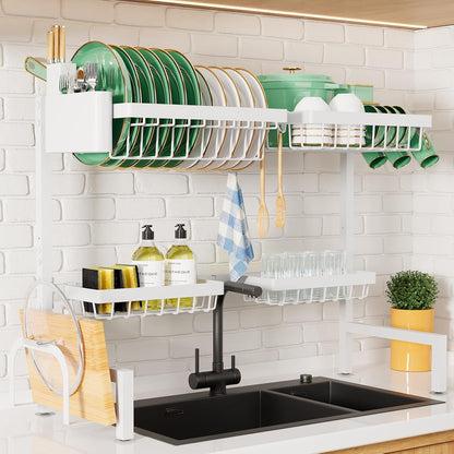 Kitsure Escurridor de platos ajustable sobre el fregadero, 26.8"...