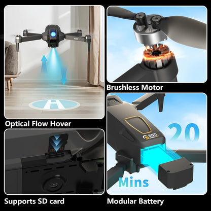 Drone GPS con cámara 1080P para adultos, Drone con control remoto d...
