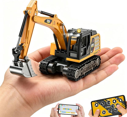 DAOGU mini RC Excavator Toy 1:64 Vehículo de construcción de aleaci...