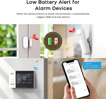 Sistema de alarma para seguridad del hogar, WiFi+4G, alertas instan...