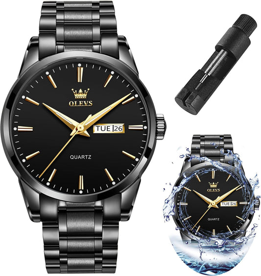 OLEVS Relojes para hombre Relojes de cronógrafo de fácil lectura lu...
