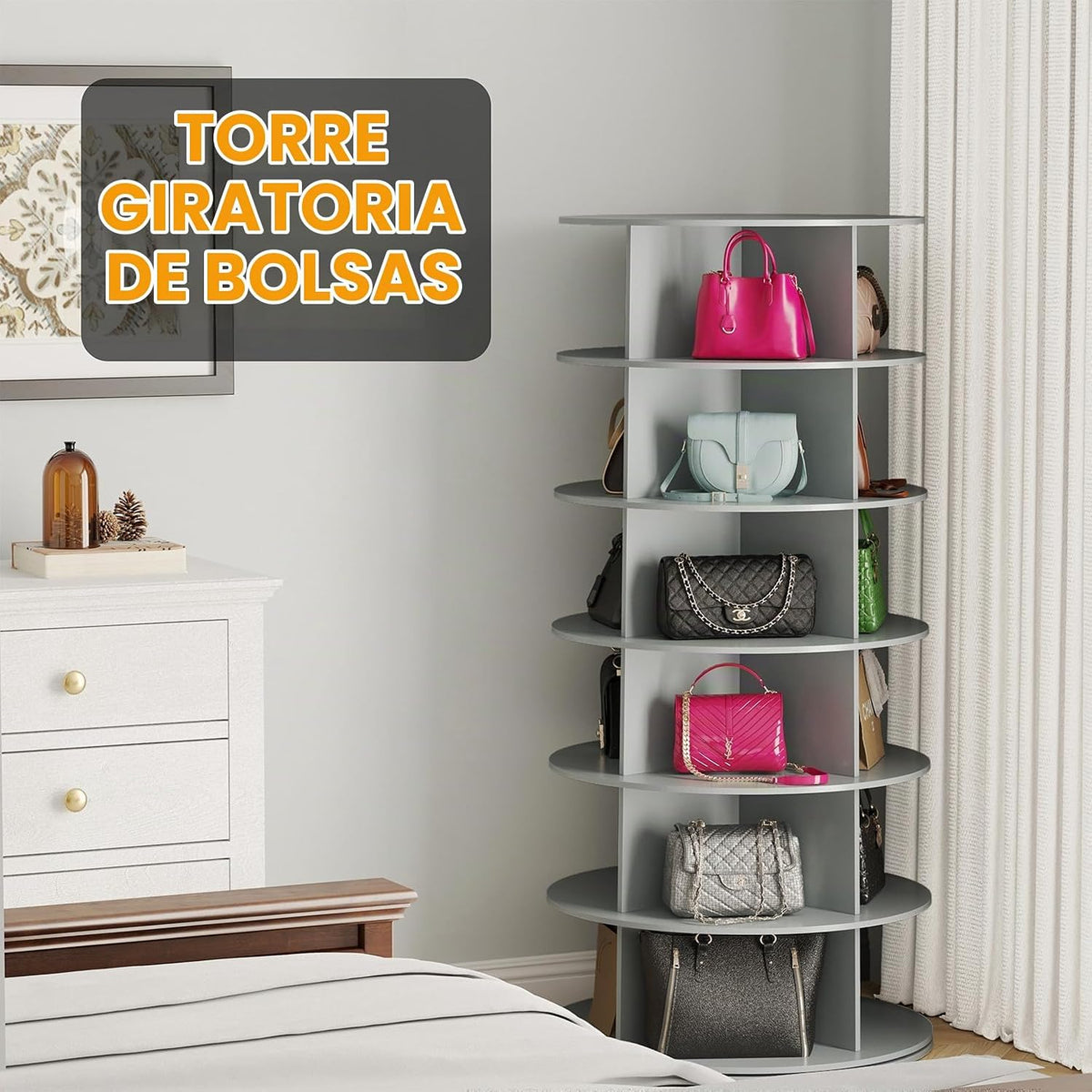 SpaceAid Zapatero giratorio de 6 niveles en torre, exhibidor de zap...
