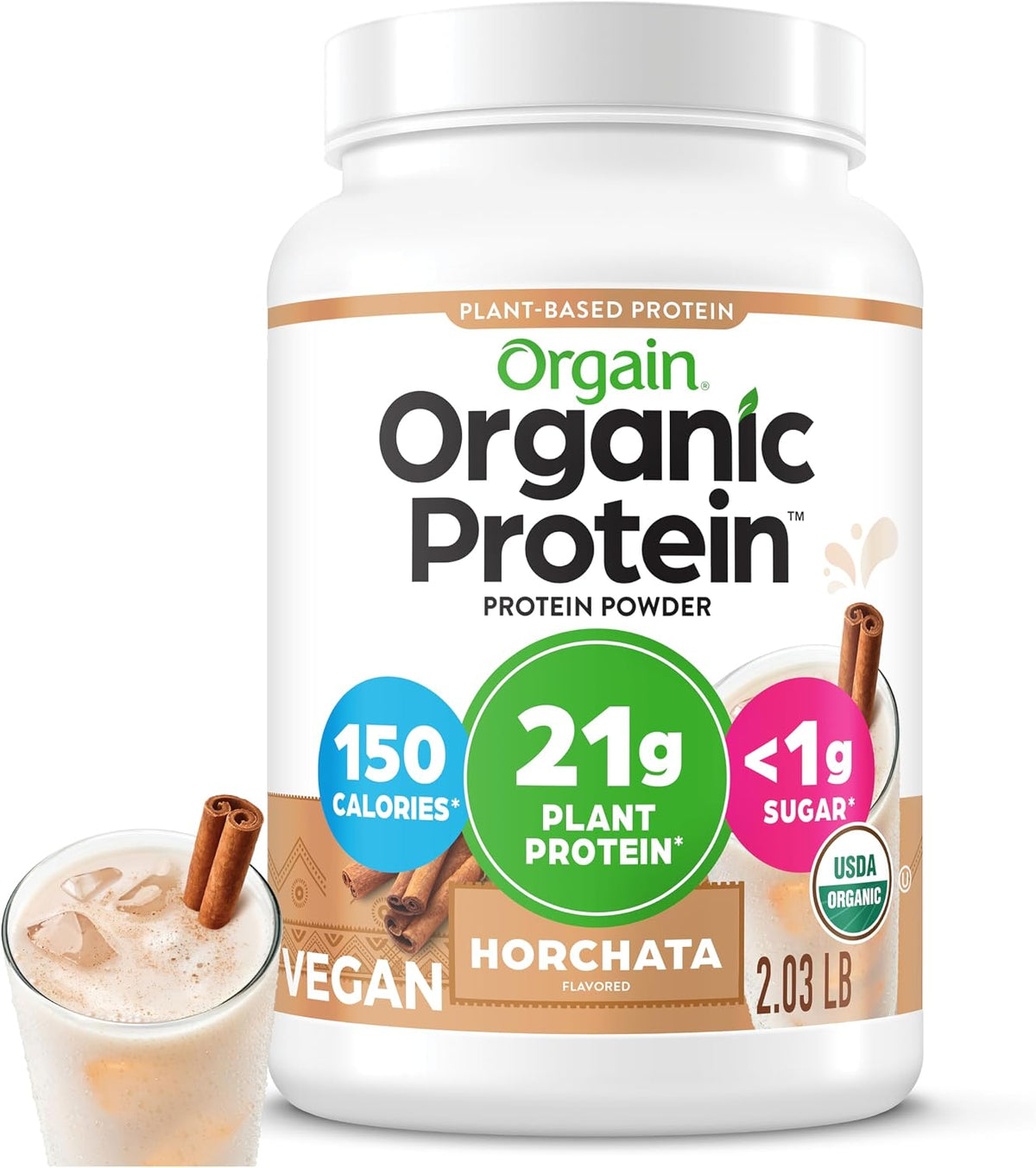 Orgain Proteína en polvo vegana orgánica de 0.74 oz, Horchata, 2.03...
