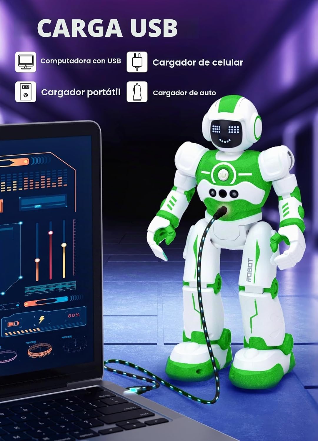 EduCuties Robot Juguetes para niños, robots recargables de control...