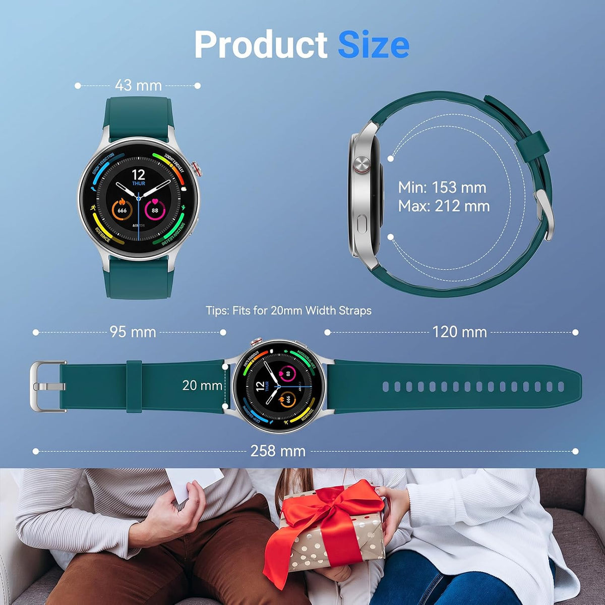 Fitpolo Reloj inteligente para hombres y mujeres, rastreador de act...