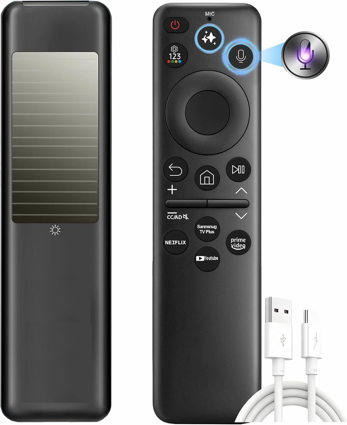 Remoto Solarcell de repuesto para Samsung Smart TV Remote w\/AI You...