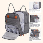 BabbleRoo Mochila para pañales extragrande, bolsa de bebé expandibl...
