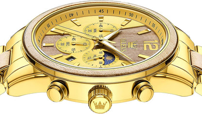 OLEVS Relojes de pulsera analógicos de cuarzo para hombre, cronógra...