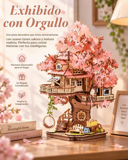 Rolife DIY Kits de Casa en Miniatura Sakura Tree House 12" Rompecab...