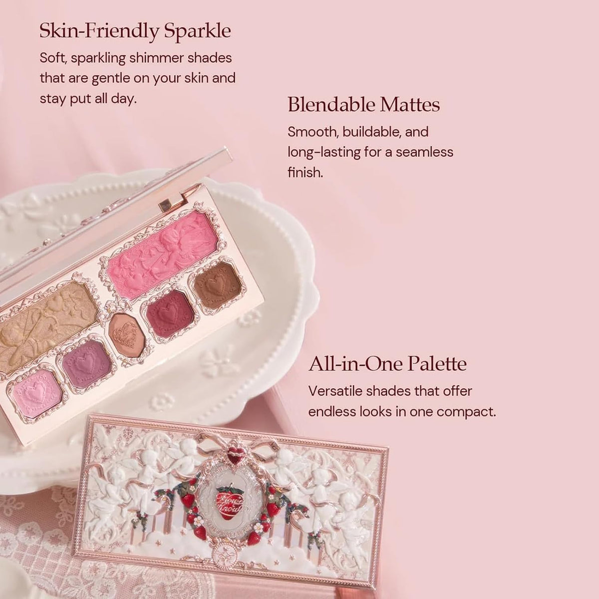 Flower Knows - Paleta de maquillaje de cupido de fresa con brocha p...