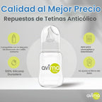 Biberones anticólicos Avima de 4 oz con tetinas de flujo lento. 0-3...