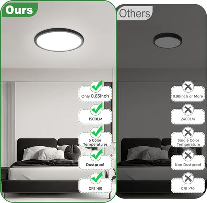 zemty Paquete de 12 luces LED de techo empotradas, 7 pulgadas, 15 W...