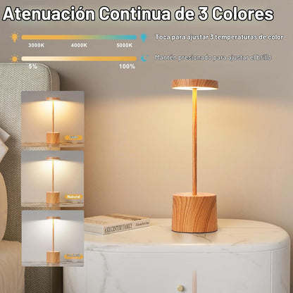Kakanuo Lámpara Inalámbrica Recargable de Madera sin Cable - Contro...
