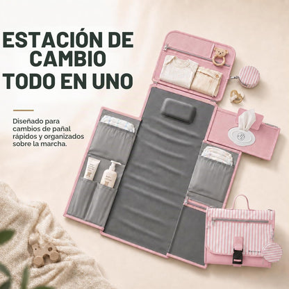 Cambiador de pañales portátil, grande, impermeable, cambiador de vi...