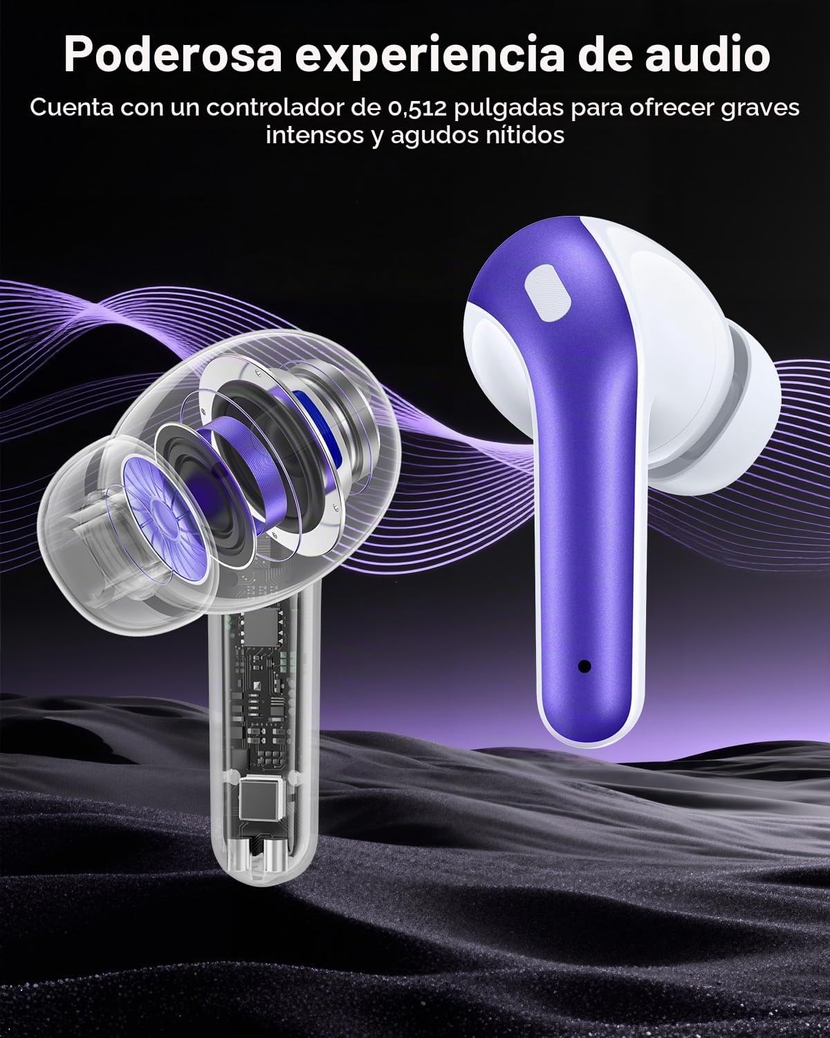 TAGRY Auriculares Bluetooth Verdaderamente Inalámbricos 60H Reprodu...