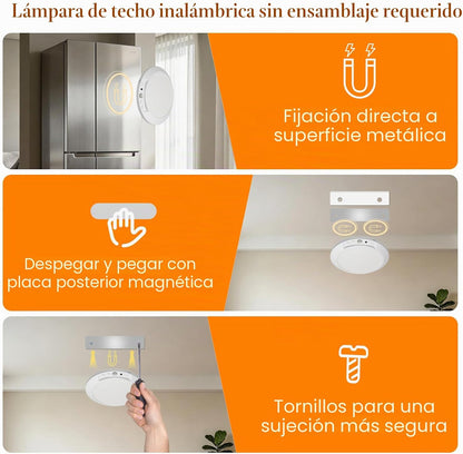 L.JUJAM Paquete de 8 lámparas de techo con sensor de movimiento que...