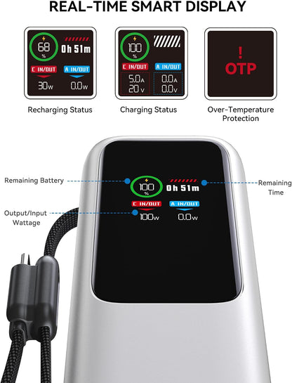 citicr Banco de energía portátil 27000mAh 165W cargador rápido con...