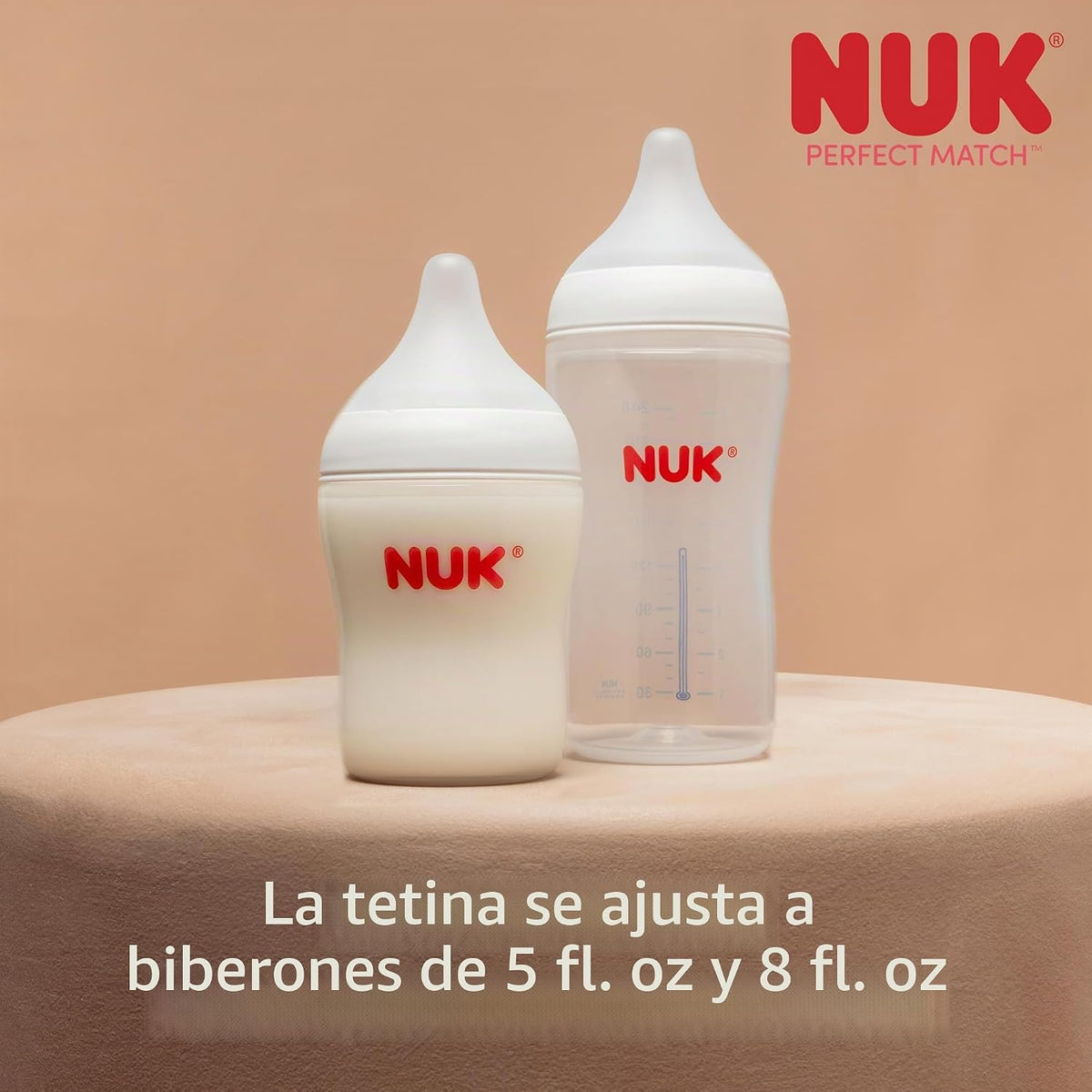 NUK Biberón Perfect Match Natural Transition, 5 oz, paquete de 2 |...