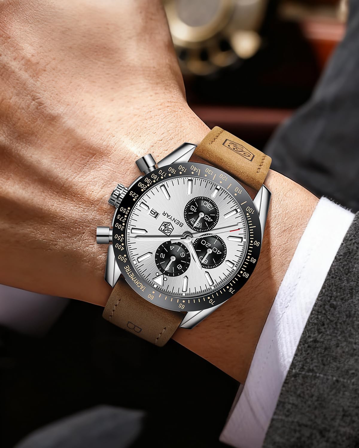 BENYAR Reloj para hombre analógico cronógrafo de cuarzo, impermeabl...