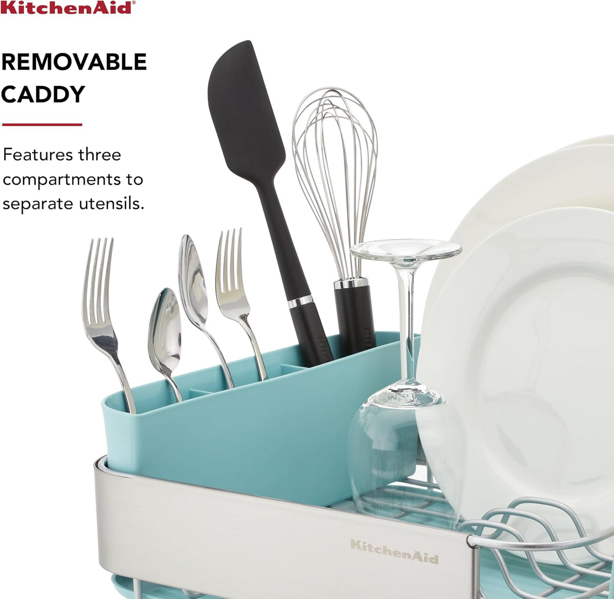 KitchenAid Escurridor de platos compacto que ahorra espacio, resist...