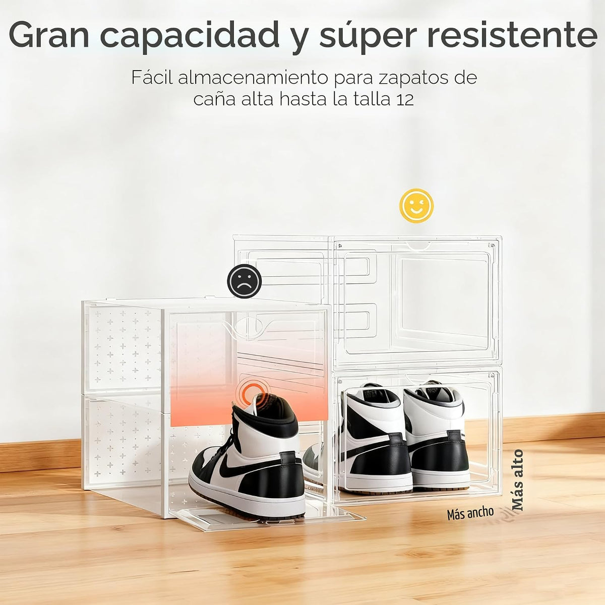 Pinkpum Caja de almacenamiento de zapatos duros mejorada, paquete d...
