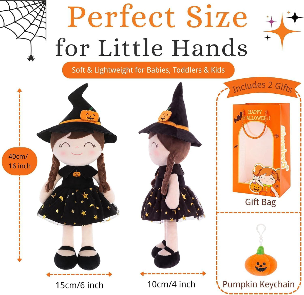Gloveleya Juguete de peluche suave de Halloween, regalos para niña,...