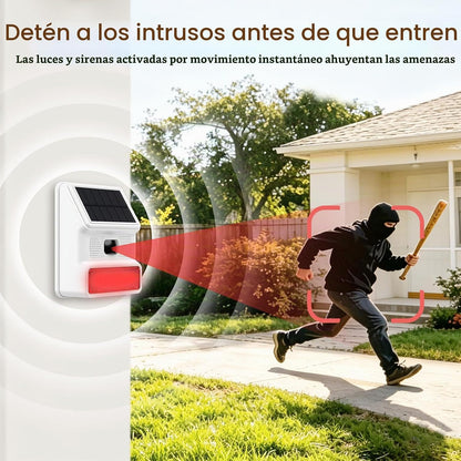 Hapippofa Alarma solar con sensor de movimiento, sirena estroboscóp...