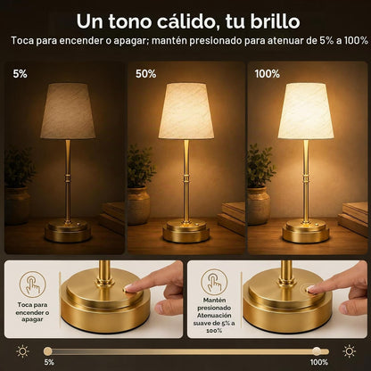 Lámpara de mesa inalámbrica recargable, mesita de noche a mesa auxi...