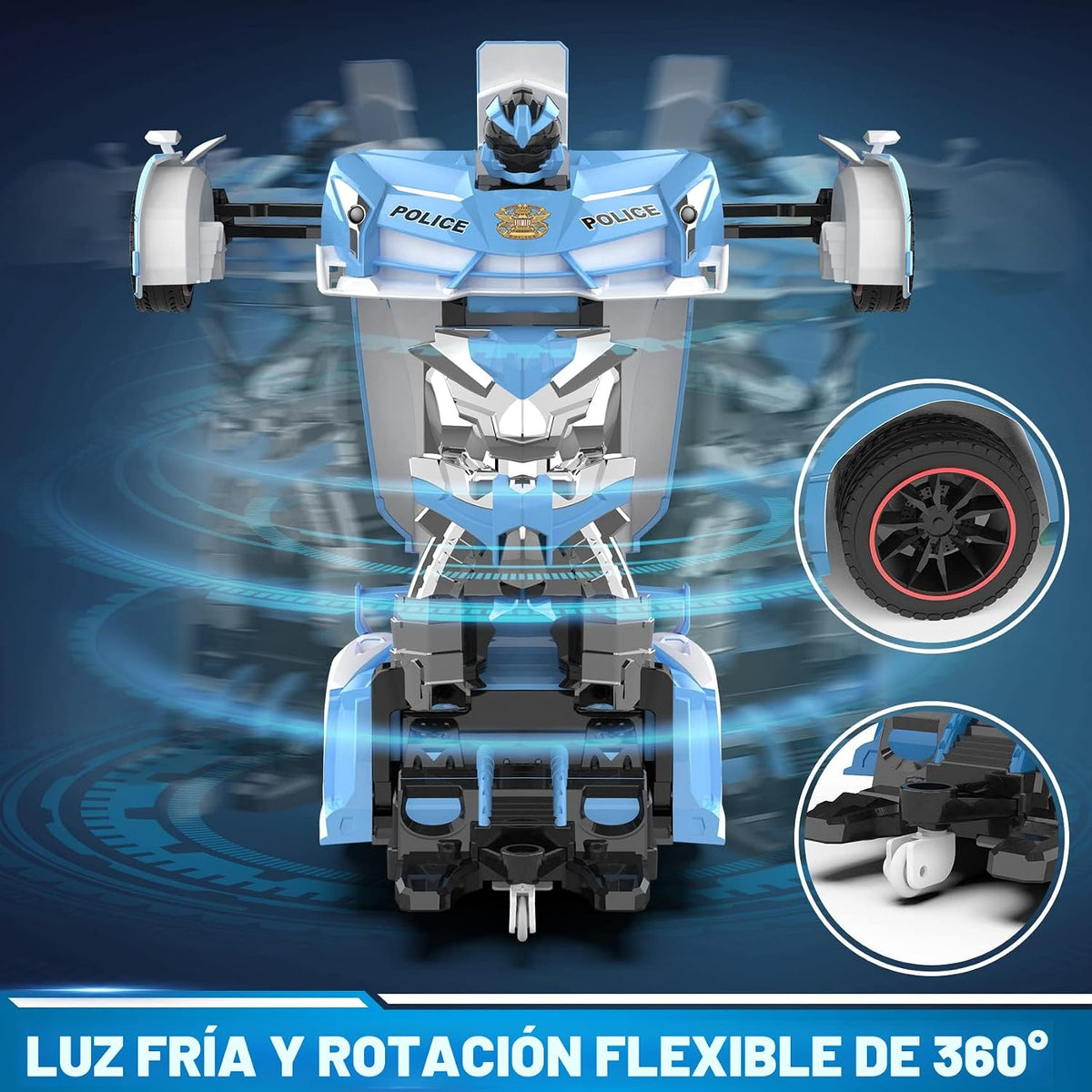 FDJ Autos RC - Auto de control remoto de transformación, 2.4Ghz esc...