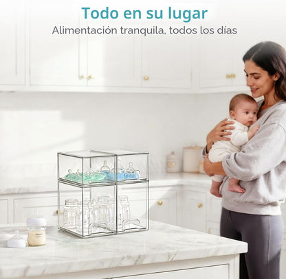 Vtopmart Juego de 4 cajones de almacenamiento apilables transparent...
