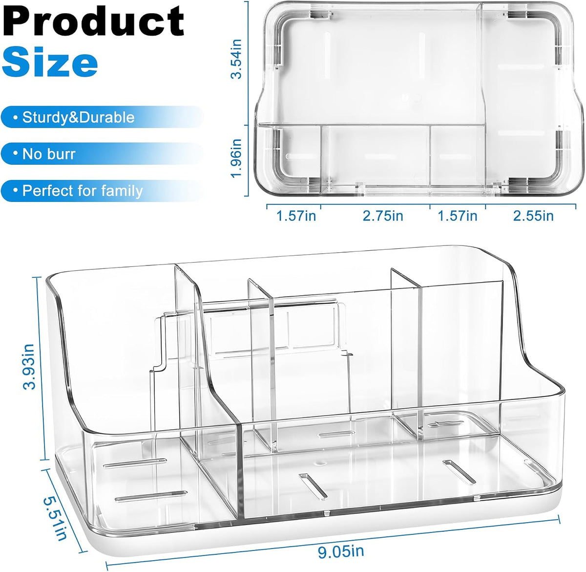 Caja de almacenamiento de cosméticos blanca para tocador y mostrado...