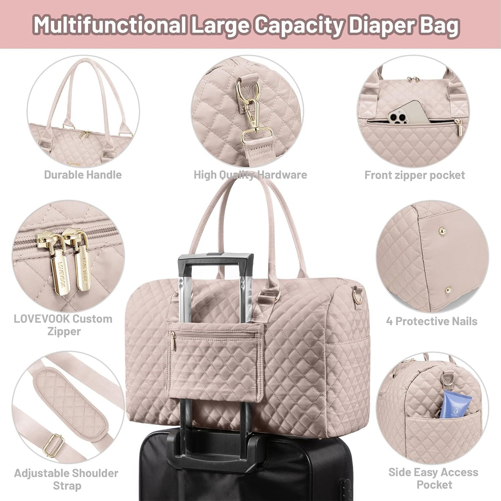 LOVEVOOK - Bolso para pañales con estuche para chupete y cambiador,...