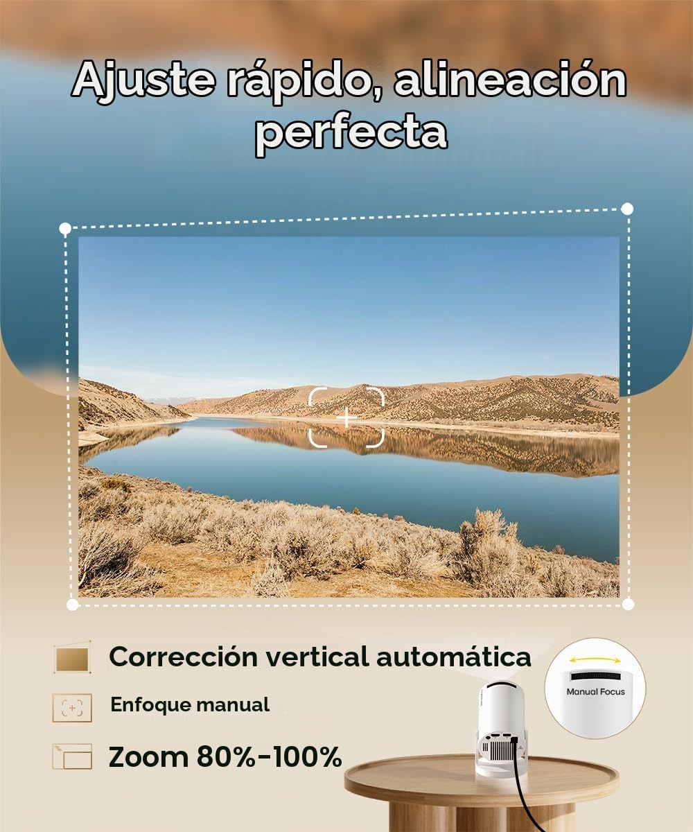 Mini proyector con Wifi y Bluetooth, proyector inteligente portátil...