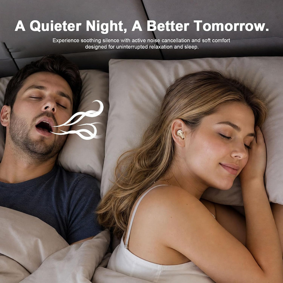 Mudtun Auriculares para dormir de lado, Bluetooth 6.0 Mini auricula...