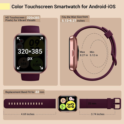 Relojes inteligentes para mujer, reloj inteligente para teléfonos A...
