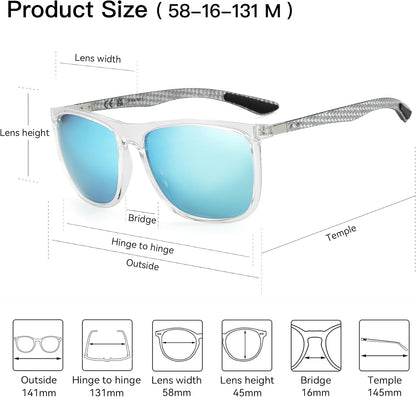 ZENOTTIC Gafas de sol polarizadas cuadradas para hombre, ultraliger...
