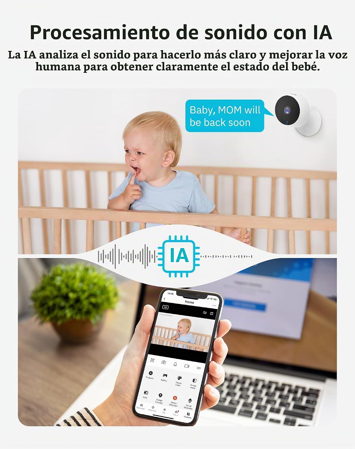 LaView Cámaras 3K de 5MP para Seguridad del Hogar en Interiores, Cá...