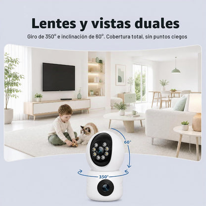 Firskids Cámara de seguridad interior, monitor de bebé de doble len...
