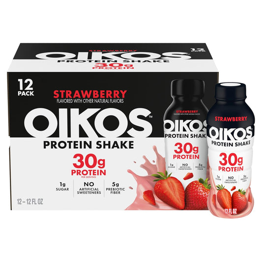 Oikos Batido de proteína de 1.06 oz, fresa, estable en el almacenam...