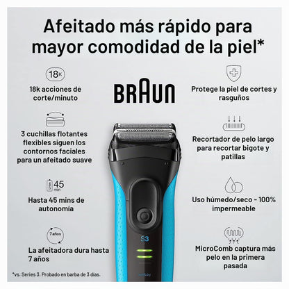 Braun Electric Series 3 - Maquinilla de afeitar con recortadora de...