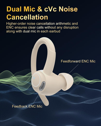 Auriculares inalámbricos, Bluetooth 5.4, auriculares deportivos sob...