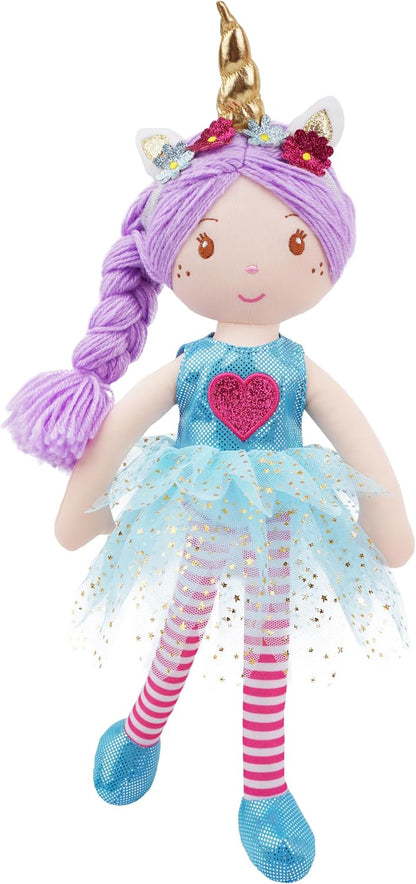 June Garden - Muñeca de peluche Myra Unicorn de 16 pulgadas, pelo m...