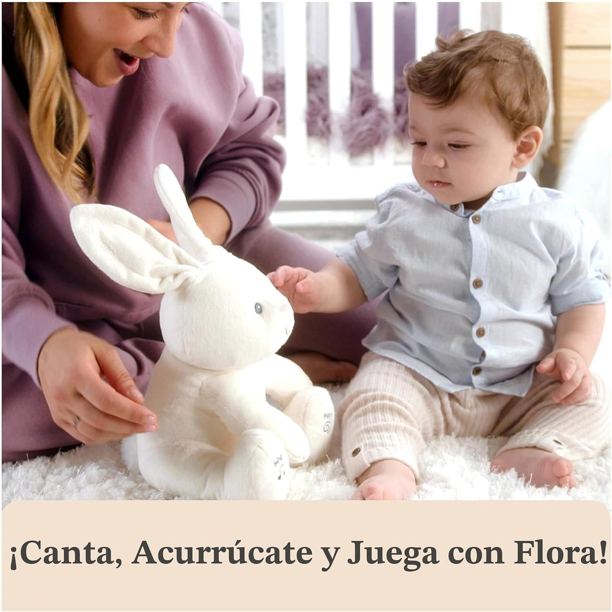 GUND Baby Flora Bunny Juguete musical interactivo animado para bebé...