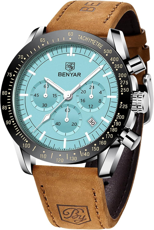 BENYAR Reloj para hombre analógico cronógrafo de cuarzo, impermeabl...