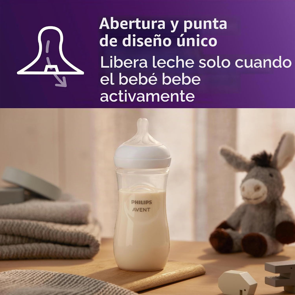 Philips Avent Biberones naturales, flujo rápido, 11 onzas, sin BPA,...