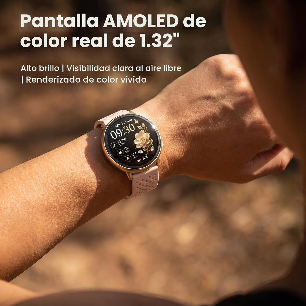 Reloj inteligente para mujer, GPS integrado, pantalla AMOLED ultra...