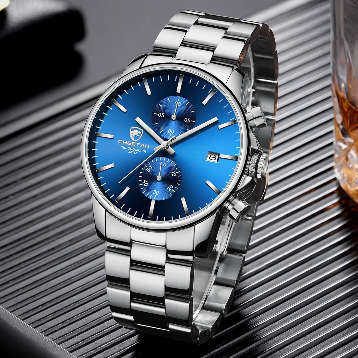GOLDEN HOUR Fashion Business - Relojes para hombre con cronógrafo,...