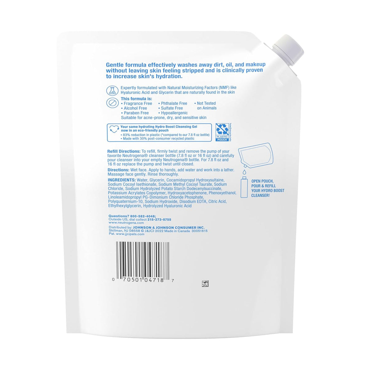 Neutrogena Hydro Boost Limpiador Facial de Gel Hidratante Sin Fraga...