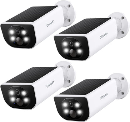 Cinnado Cámaras de seguridad Panel solar integrado inalámbrico para...