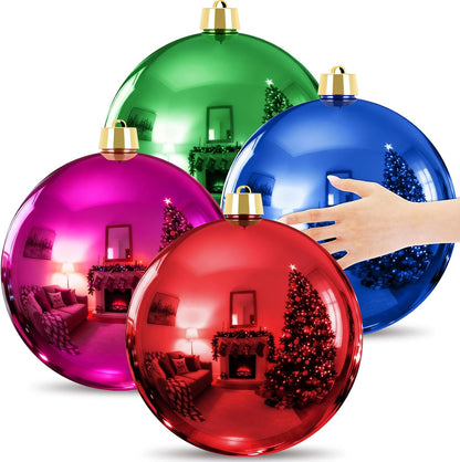 Zubebe 4 piezas de bolas de adornos de Navidad extra grandes para d...